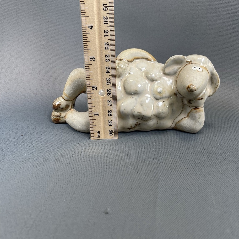 Seductive Anthropomorphic Sheep Lamb Ceramic Pottery Whimsical Figurine - Picture 3 of 8